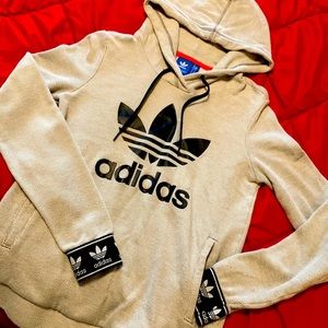Adidas grey hoodie trefoil